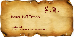 Homa Márton névjegykártya