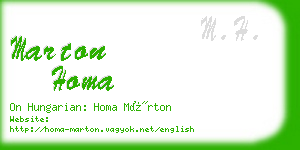 marton homa business card